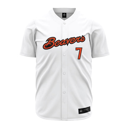 Oregon State - NCAA Baseball : Aj Singer - White Jersey-0