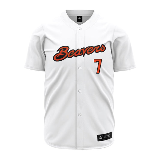 Oregon State - NCAA Baseball : Aj Singer - White Jersey-0