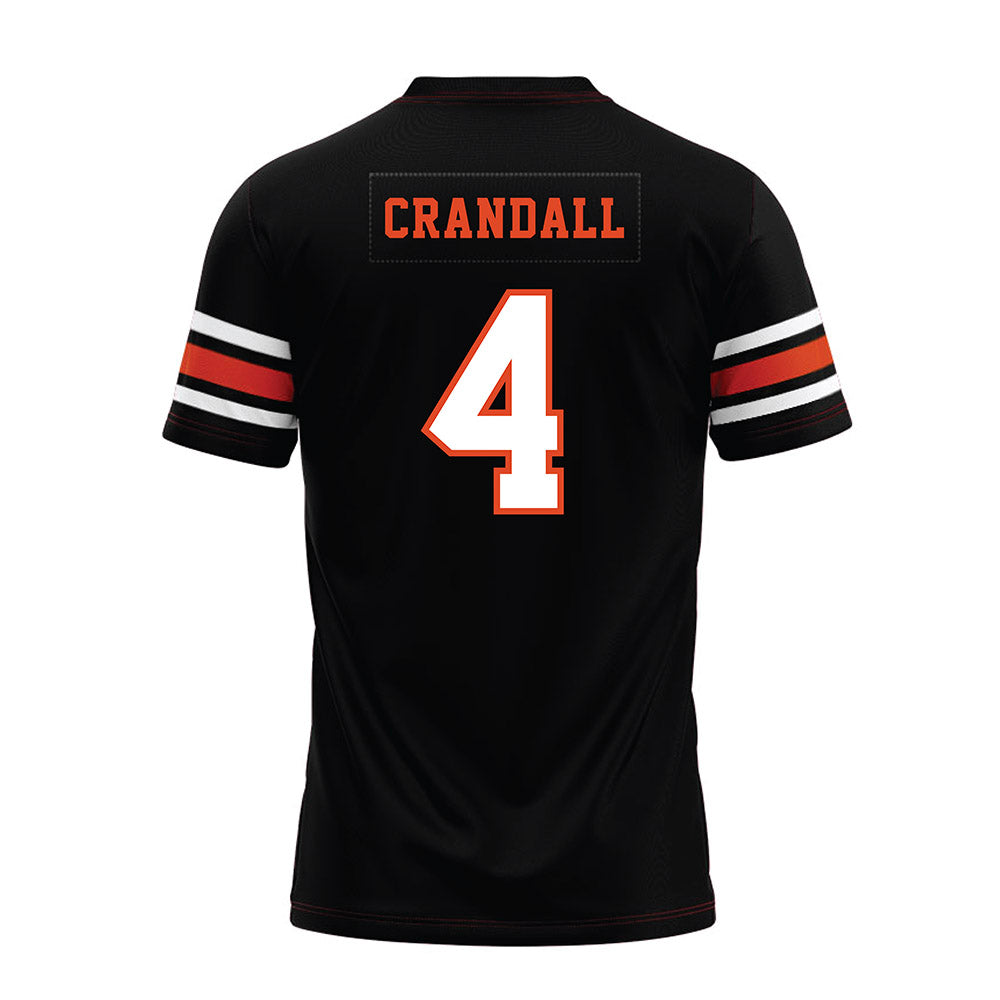 Oregon State - NCAA Football : Trey Crandall - Black Premium Football Jersey-1