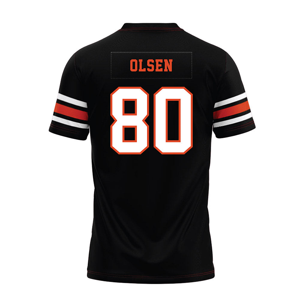 Oregon State - NCAA Football : Eric Olsen - Black Premium Football Jersey-1