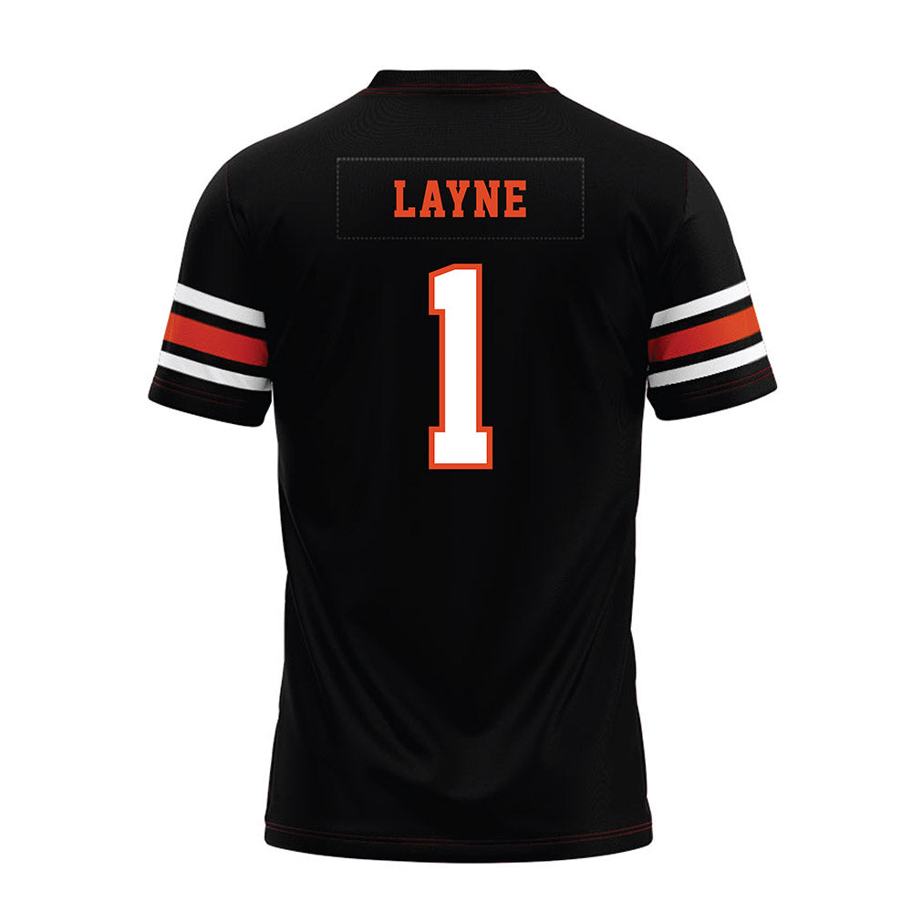 Oregon State - NCAA Football : Dylan Layne - Black Premium Football Jersey-1