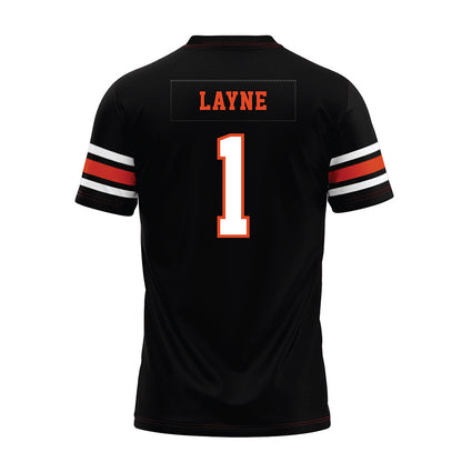Oregon State - NCAA Football : Dylan Layne - Black Premium Football Jersey-1