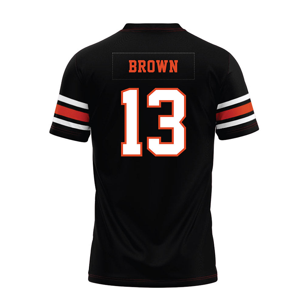 Oregon State - NCAA Football : Jeremiah Brown - Black Premium Football Jersey-1