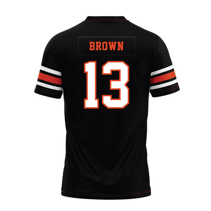 Oregon State - NCAA Football : Jeremiah Brown - Black Premium Football Jersey-1
