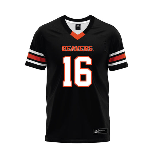 Oregon State - NCAA Football : Logan Knapp - Black Premium Football Jersey-0