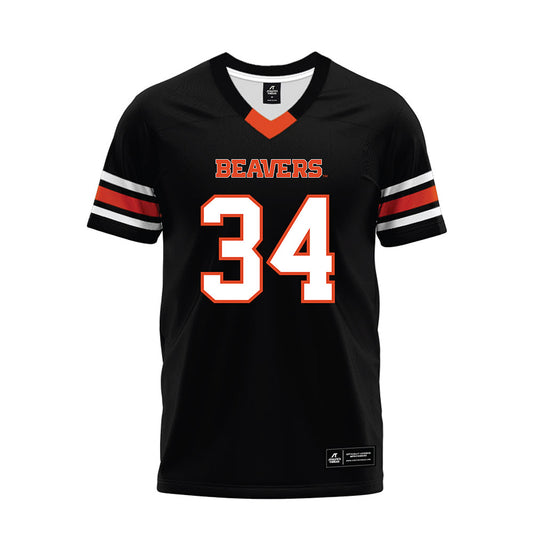 Oregon State - NCAA Football : Jake Reichle - Black Premium Football Jersey-0