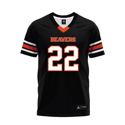 Oregon State - NCAA Football : Tre Garrison - Black Premium Football Jersey-0