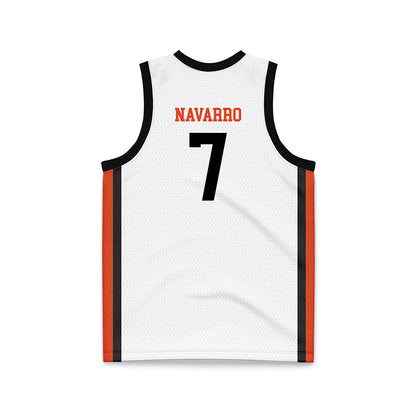 Oregon State - NCAA Women's Basketball : Lucia Navarro - White Basketball Jersey-1