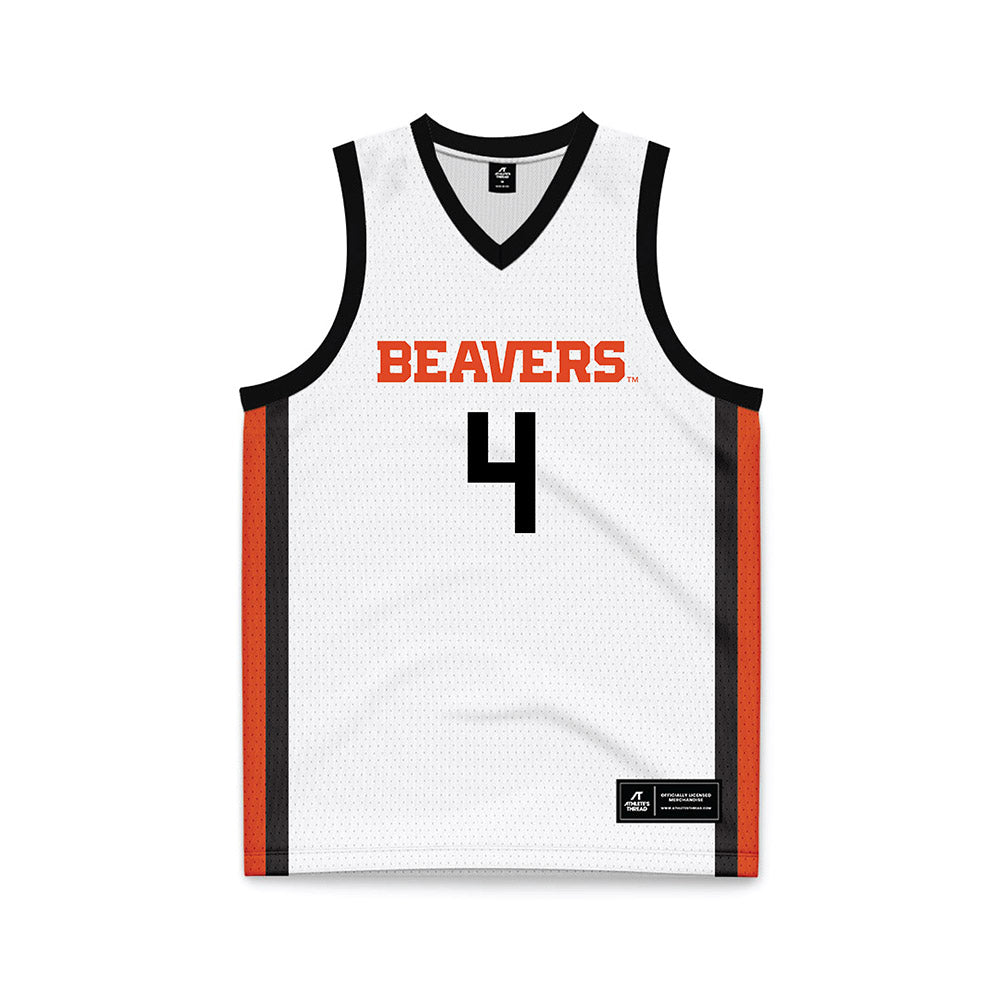 Oregon State - NCAA Women's Basketball : Ally Schimel - White Basketball Jersey-0