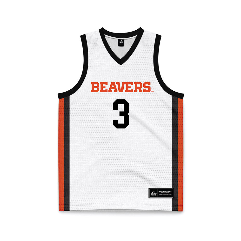 Oregon State - NCAA Women's Basketball : Jenna Villa - White Basketball Jersey-0