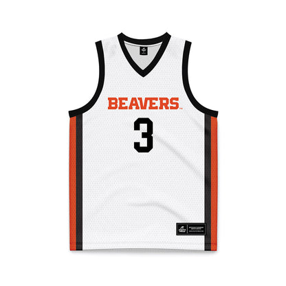 Oregon State - NCAA Women's Basketball : Jenna Villa - White Basketball Jersey-0