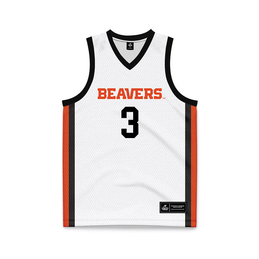 Oregon State - NCAA Women's Basketball : Jenna Villa - White Basketball Jersey-0