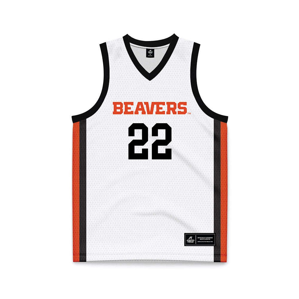 Oregon State - NCAA Women's Basketball : Lara Alonso-Basurto - White Basketball Jersey-0
