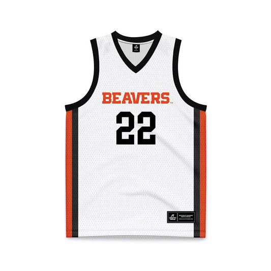 Oregon State - NCAA Women's Basketball : Lara Alonso-Basurto - White Basketball Jersey-0
