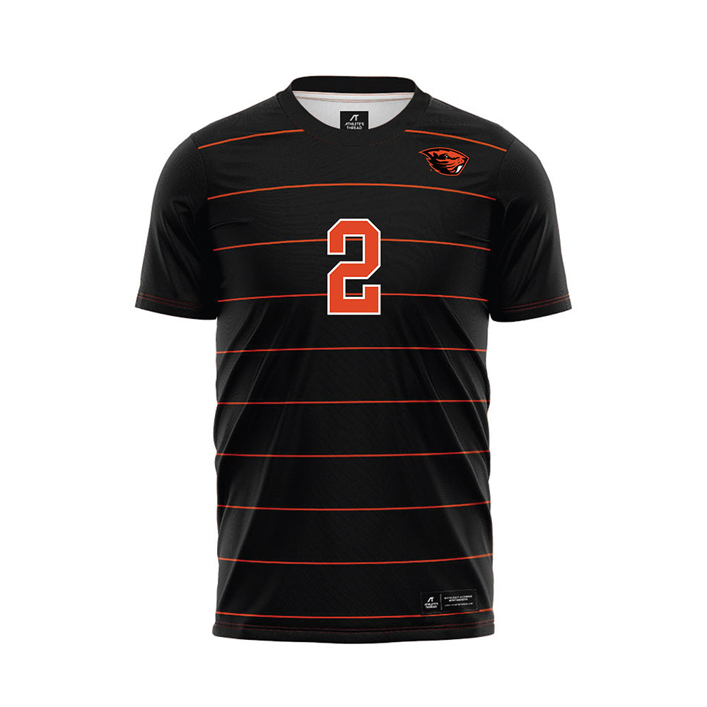 Oregon State - NCAA Women's Soccer : Morgan Long - Black Soccer Jersey-0