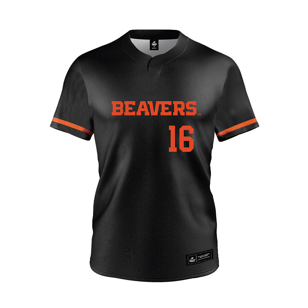 Oregon State - NCAA Softball : Kimberlee Aleman - Black Jersey-0