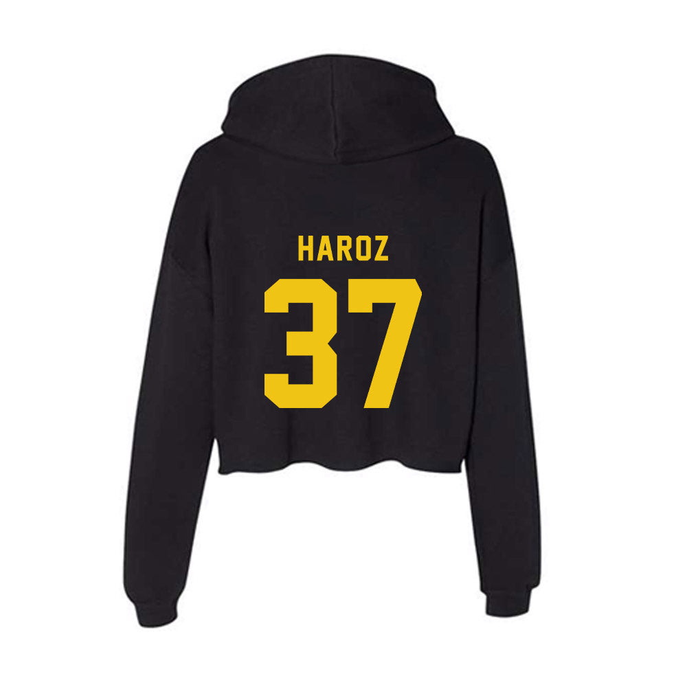 Neumann - NCAA Baseball : Justin Haroz - Women's Crop Fleece Hoodie-1