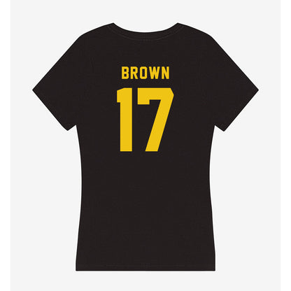 Neumann - NCAA Baseball : Max Brown - Women's V-Neck T-Shirt-1