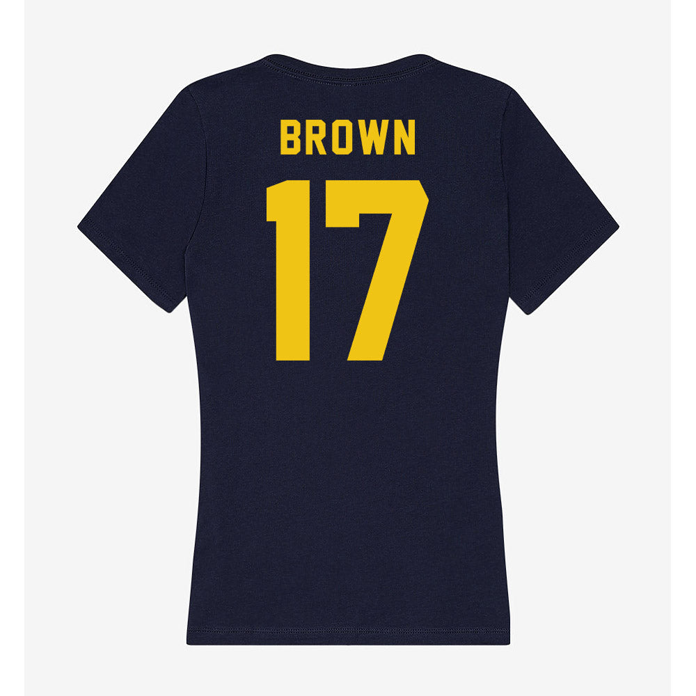 Neumann - NCAA Baseball : Max Brown - Women's V-Neck T-Shirt-1