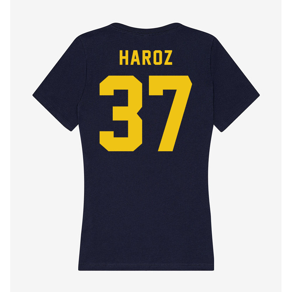 Neumann - NCAA Baseball : Justin Haroz - Women's V-Neck T-Shirt-1