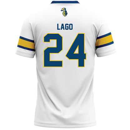 Neumann - NCAA Men's Lacrosse : Michael Lago - White Lacrosse Jersey -1