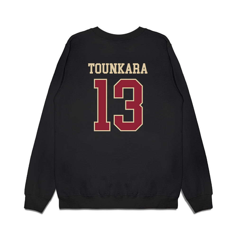 Boston College - NCAA Men's Basketball : Aly Tounkara - Vintage Basketball Premium Crewneck Sweatshirt-1