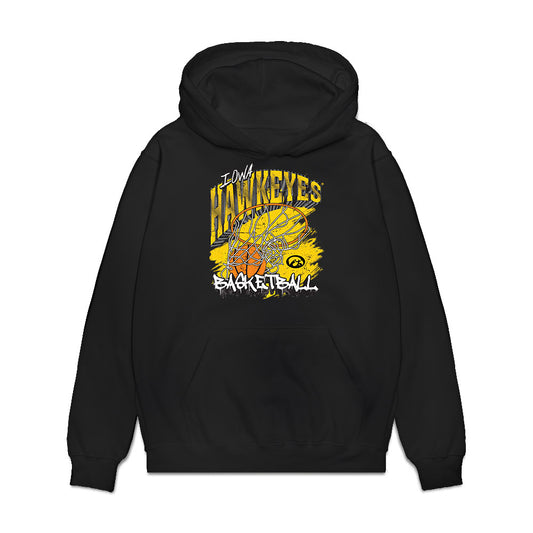 Iowa - NCAA Men's Basketball : Joey Matteoni - Hawkeyes Sherseys Premium Hooded Sweatshirt-0