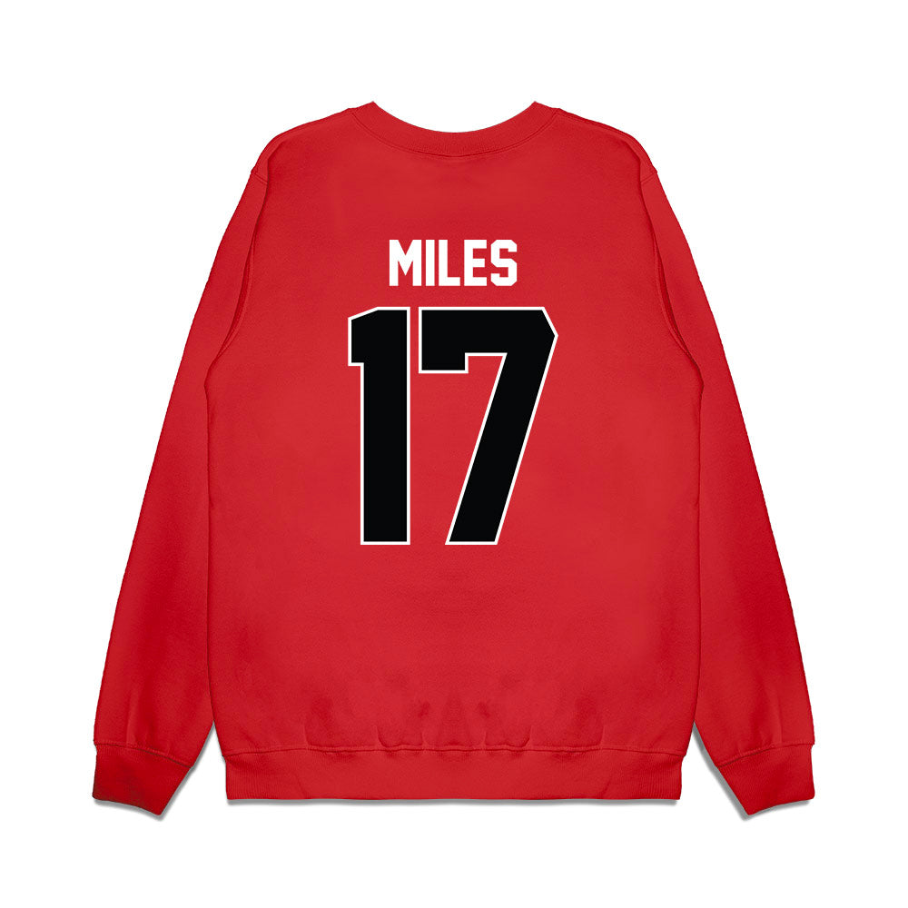 Nebraska - NCAA Women's Basketball : Ava Miles - Vintage Basketball Premium Crewneck Sweatshirt-1