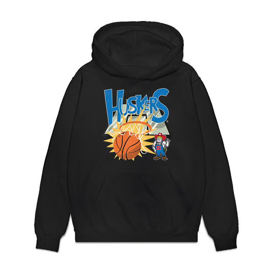 Nebraska - NCAA Men's Basketball : Damon Wilkinson - Vintage Basketball Premium Hooded Sweatshirt-0