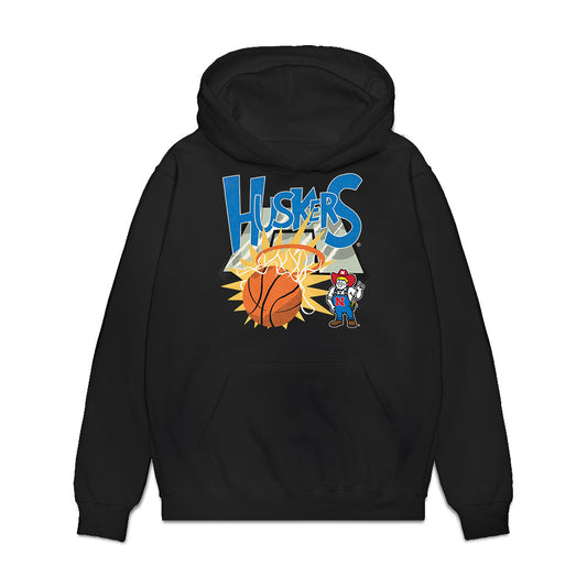 Nebraska - NCAA Women's Basketball : Madeline Stewart - Vintage Basketball Premium Hooded Sweatshirt-0
