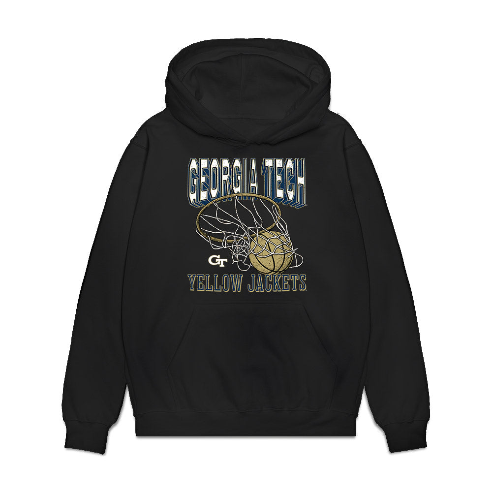 Georgia Tech - NCAA Men's Basketball : Marcos San Miguel - Vintage Premium Hooded Sweatshirt-0