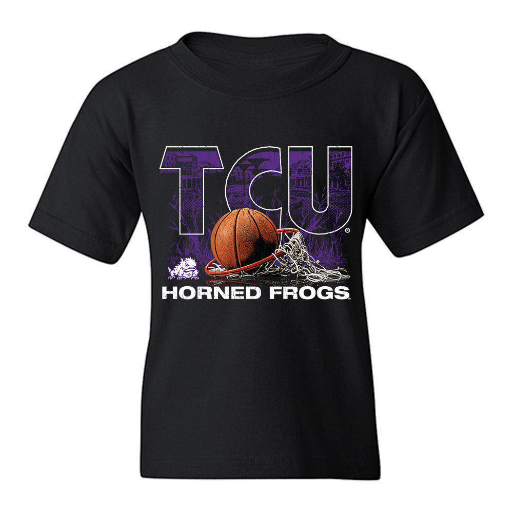 TCU - NCAA Men's Basketball : Milos Spasojevic - Vintage Basketball Youth T-Shirt-0