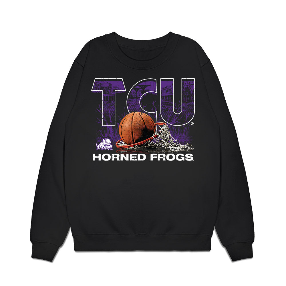 TCU - NCAA Men's Basketball : Milos Sojic - Vintage Basketball Premium Crewneck Sweatshirt-0