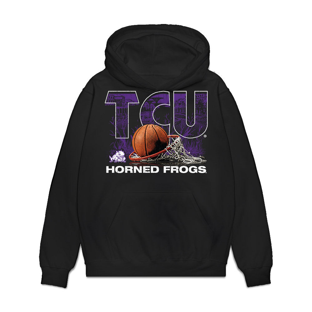 TCU - NCAA Men's Basketball : Tanner Toolson - Vintage Basketball Premium Hooded Sweatshirt-0