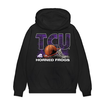 TCU - NCAA Women's Basketball : Emily Hunter - Vintage Basketball Premium Hooded Sweatshirt-0