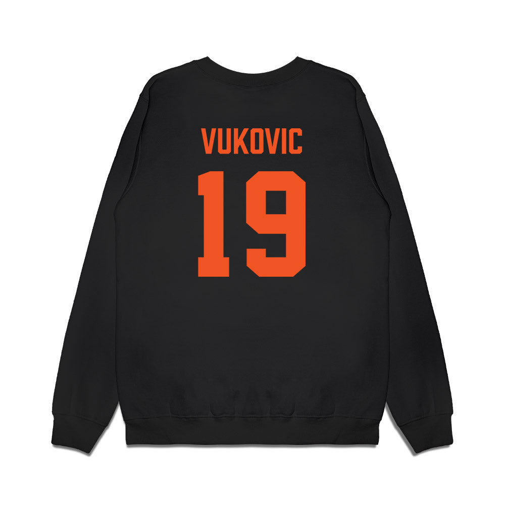 Oklahoma State - NCAA Men's Basketball : Andrija Vukovic - Vintage Basketball Premium Crewneck Sweatshirt-1