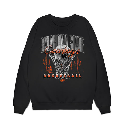 Oklahoma State - NCAA Men's Basketball : Robert Jennings - Vintage Basketball Premium Crewneck Sweatshirt-0