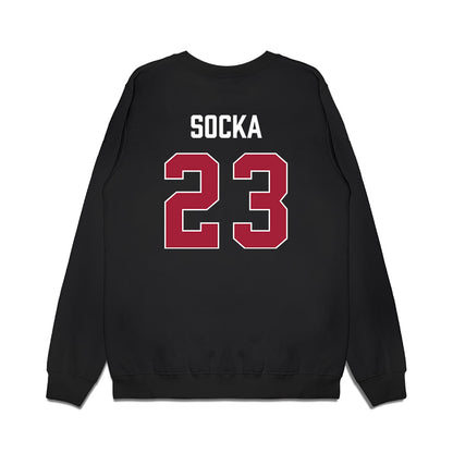 Indiana - NCAA Women's Basketball : Zania Socka - Vintage Basketball Premium Crewneck Sweatshirt-1