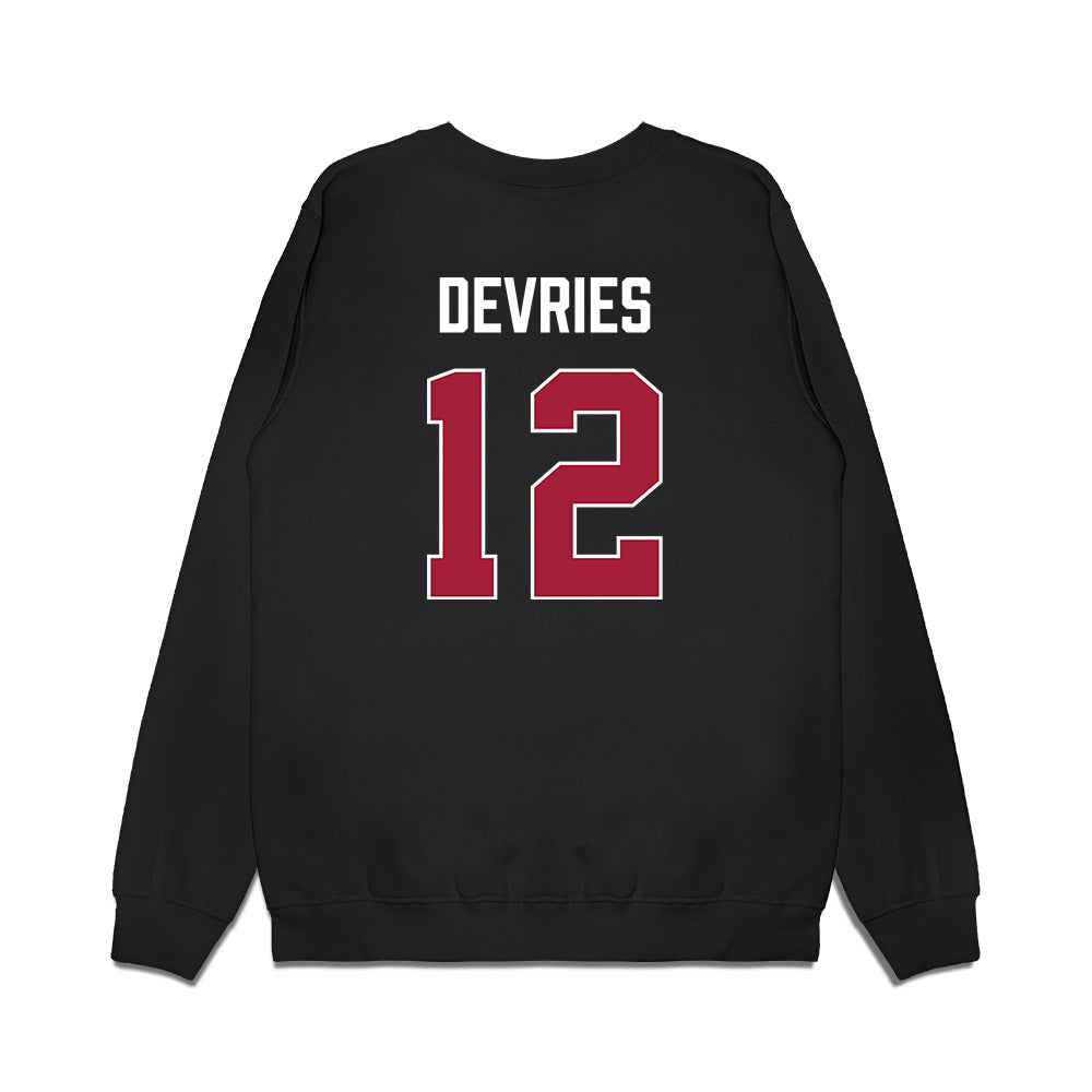 Indiana - NCAA Men's Basketball : Tucker DeVries - Vintage Basketball Premium Crewneck Sweatshirt-1
