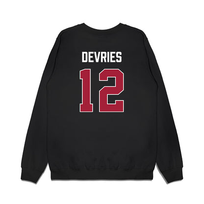 Indiana - NCAA Men's Basketball : Tucker DeVries - Vintage Basketball Premium Crewneck Sweatshirt-1