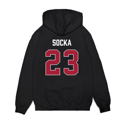 Indiana - NCAA Women's Basketball : Zania Socka - Vintage Basketball Premium Hooded Sweatshirt-1