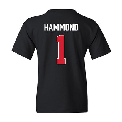 NC State - NCAA Men's Basketball : Christian Hammond - Vintage Shersey Youth T-Shirt-1