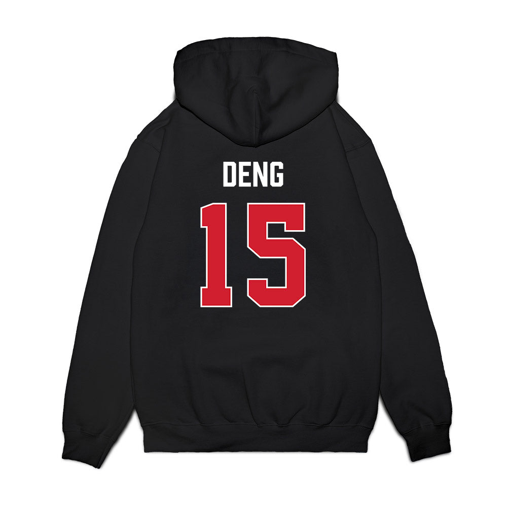 NC State - NCAA Men's Basketball : Jerry Deng - Vintage Shersey Premium Hooded Sweatshirt-1