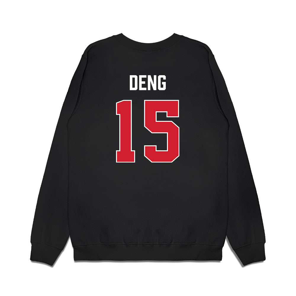 NC State - NCAA Men's Basketball : Jerry Deng - Vintage Shersey Premium Crewneck Sweatshirt-1