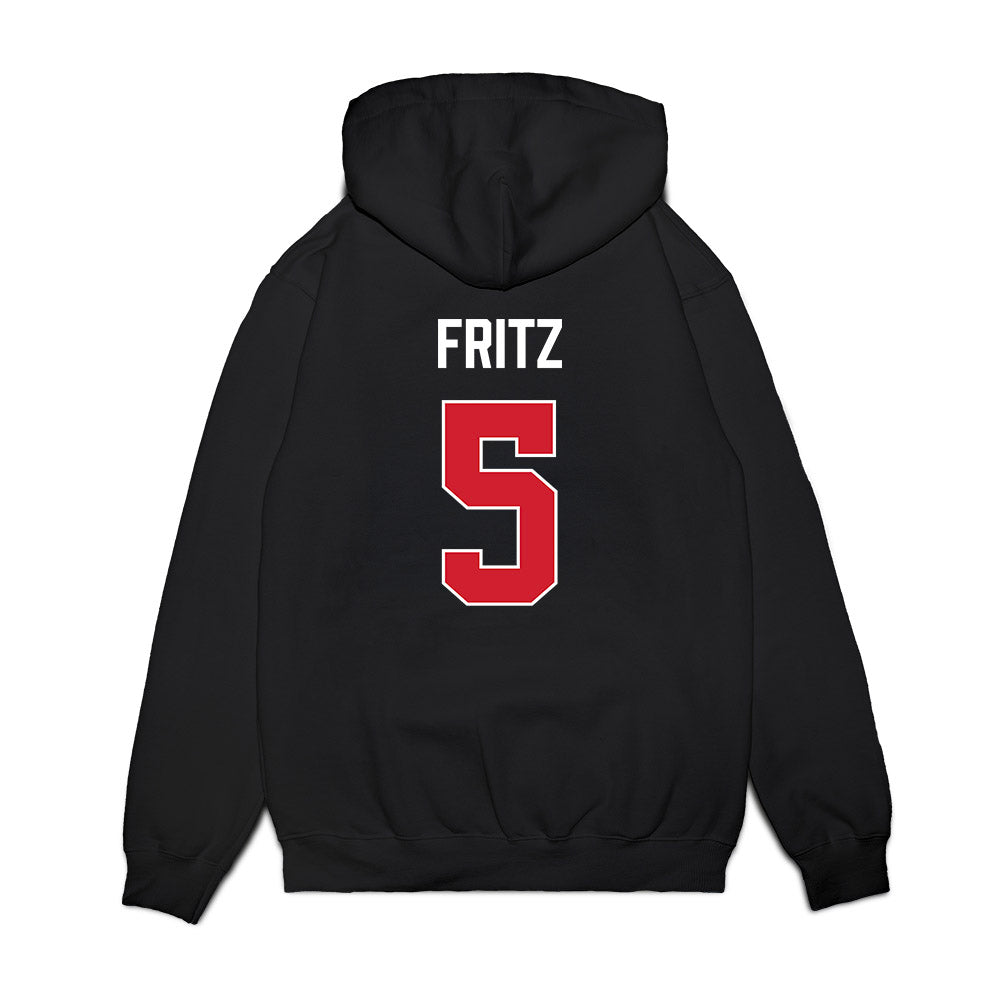 Texas Tech - NCAA Women's Basketball : Denae Fritz - Vintage Basketball Premium Hooded Sweatshirt-1