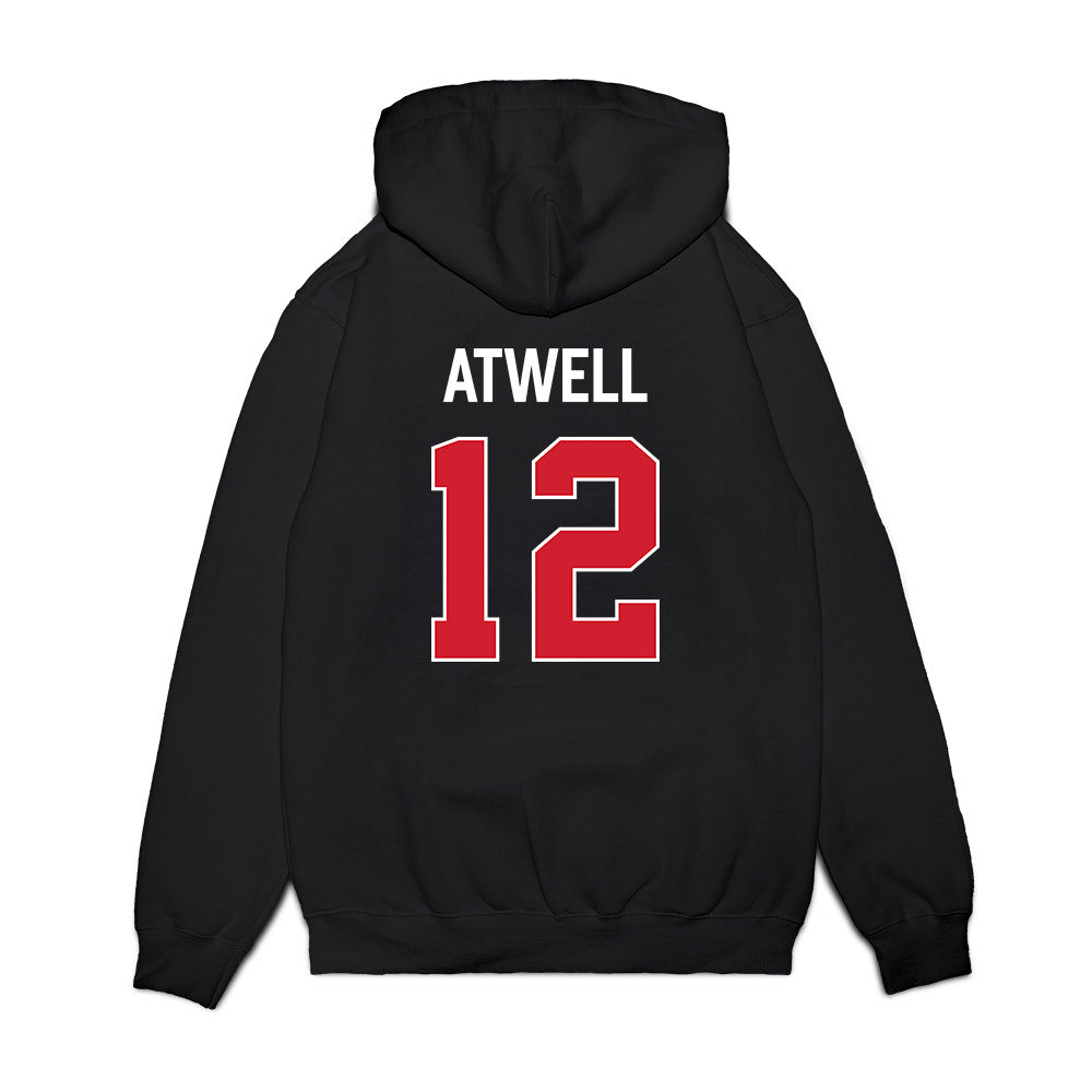Texas Tech - NCAA Men's Basketball : Donovan Atwell - Vintage Basketball Premium Hooded Sweatshirt-1