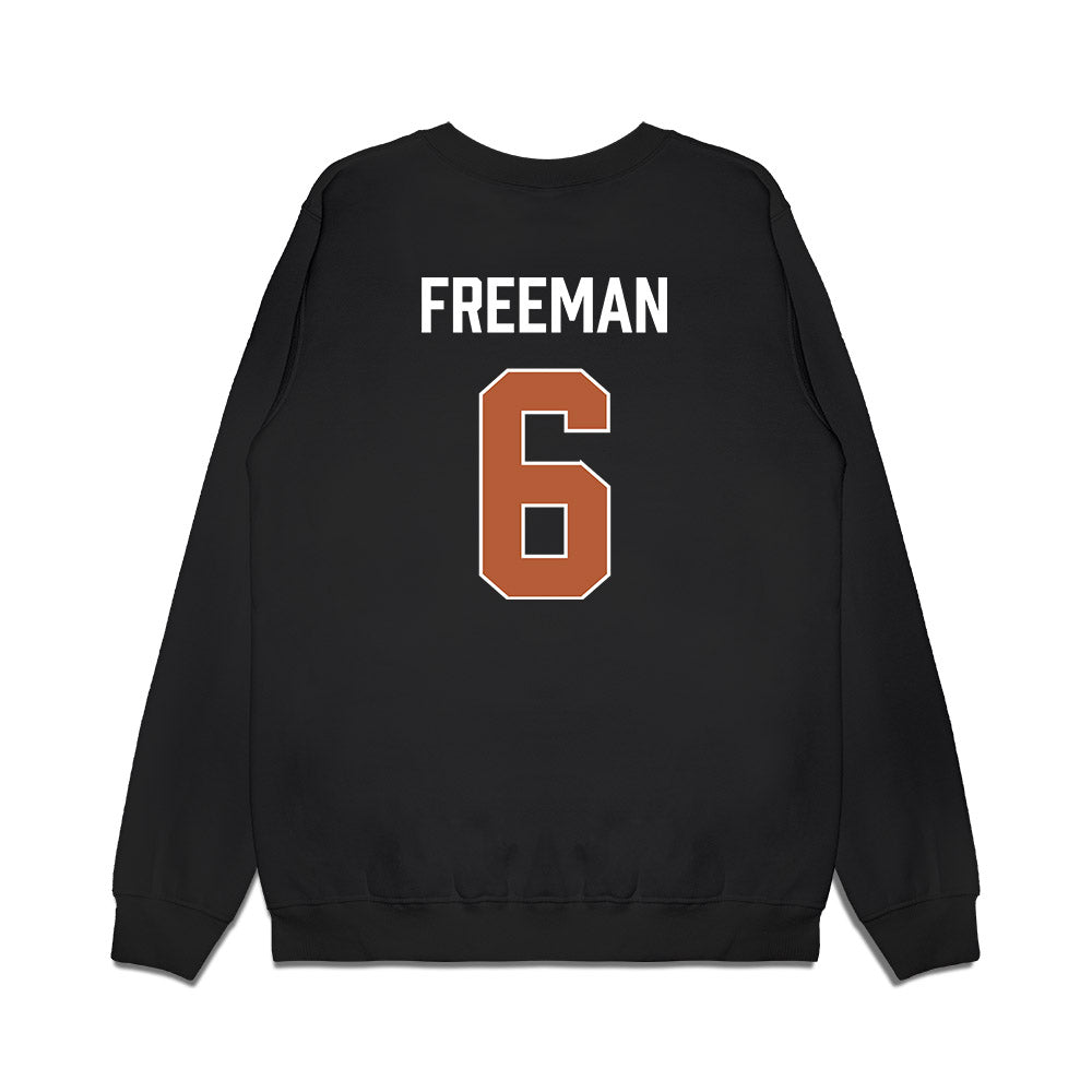 Texas - NCAA Men's Basketball : Elyjah Freeman - Vintage Basketball Premium Crewneck Sweatshirt-1