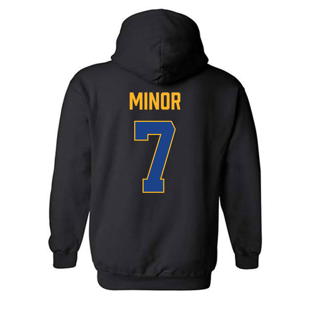 Pittsburgh - NCAA Men's Basketball : Damarco Minor - Vintage Shersey Hooded Sweatshirt-1