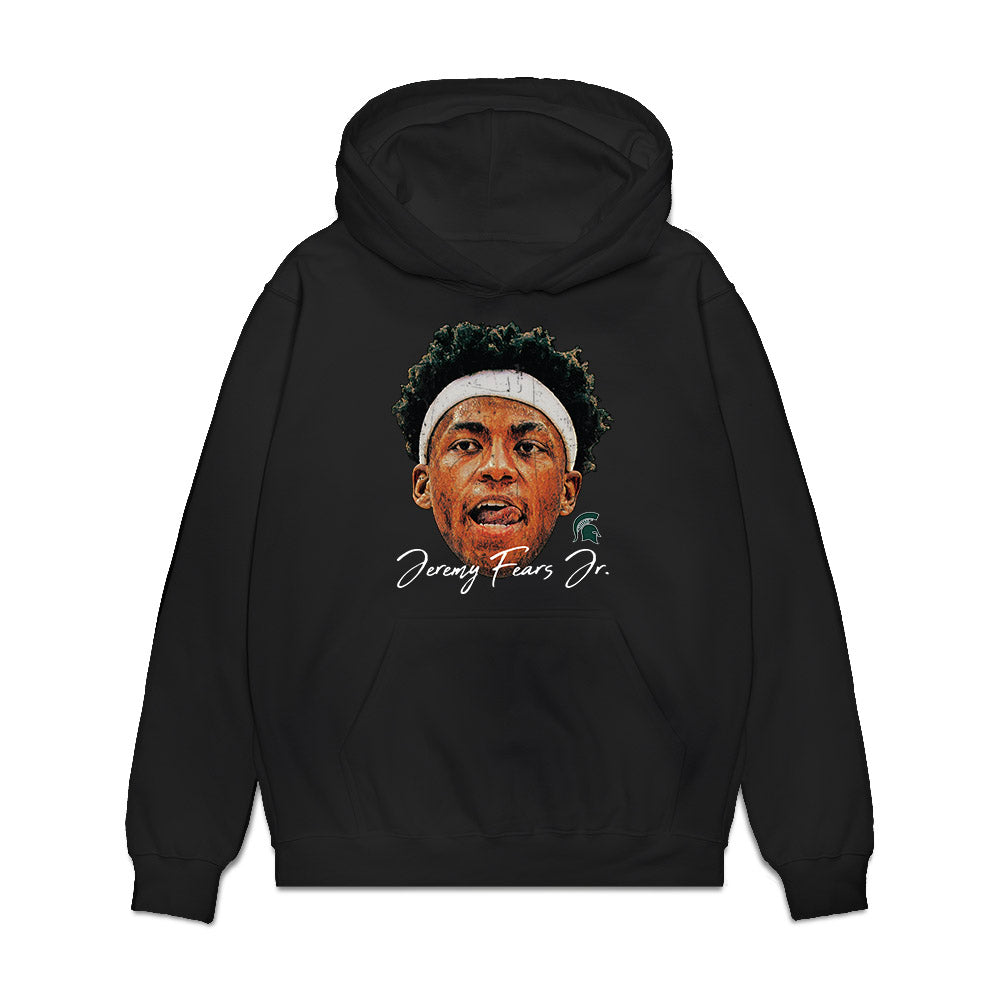 Michigan State - NCAA Men's Basketball : Jeremy Fears - Gameface Premium Hooded Sweatshirt-0