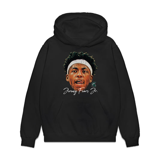 Michigan State - NCAA Men's Basketball : Jeremy Fears - Gameface Premium Hooded Sweatshirt-0